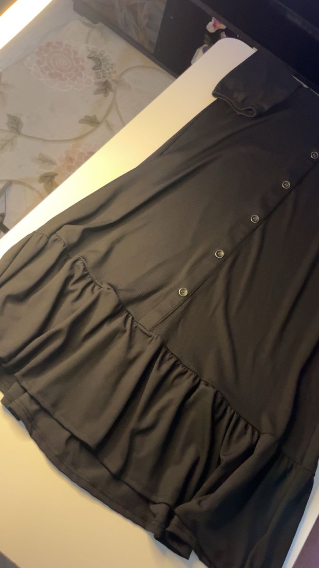 Kemerli gömlek elbise - Görsel 4