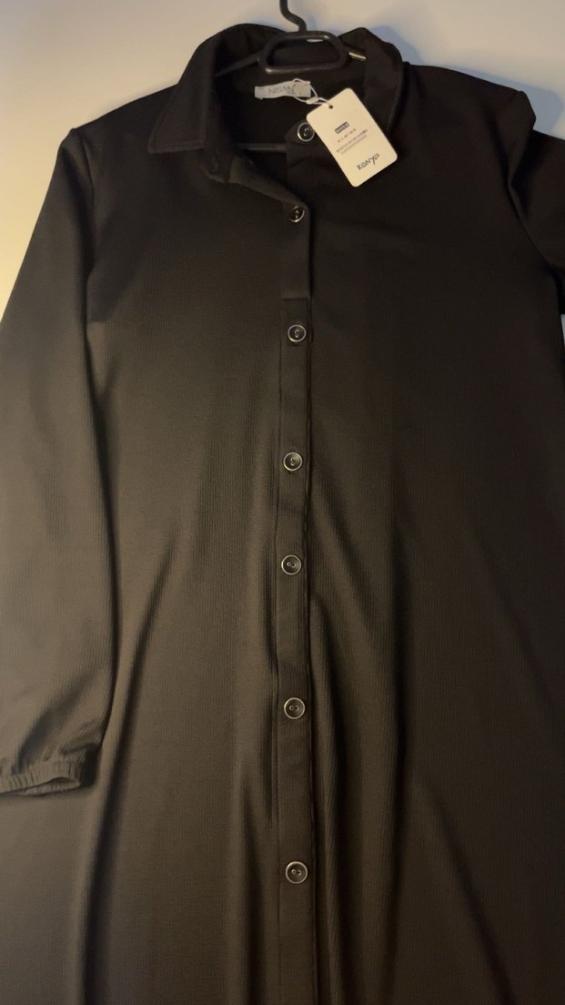 Kemerli gömlek elbise - Görsel 5