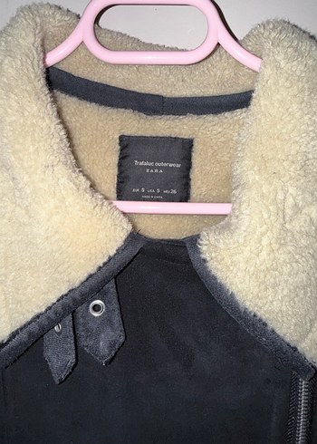 Kürklü Siyah Süet Kadın Ceket ZARA MARKA - Görsel 2