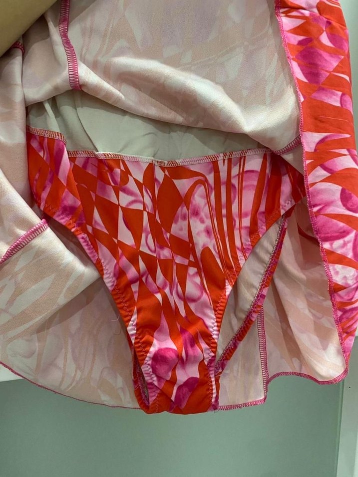 Pembe Batik Desenli Mini Mayo - Görsel 2