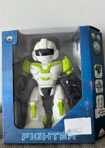 Beyaz Yeşil Işıklı Robot Figür