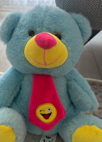 Beden Renk Renkli Kravatlı Mavi Peluş Ayıcık