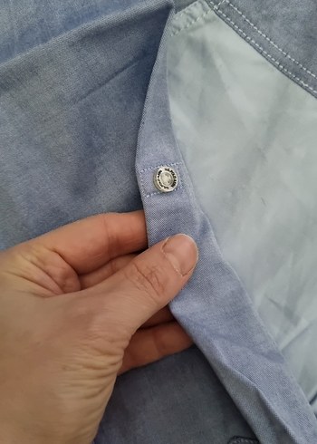 Gri Denim Erkek Uzun Kollu Gömlek - Görsel 3