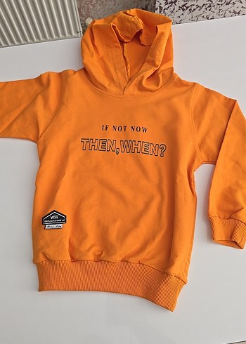 4 Yaş Beden Turuncu Baskılı Erkek Çocuk Sweatshirt ve Eşofman