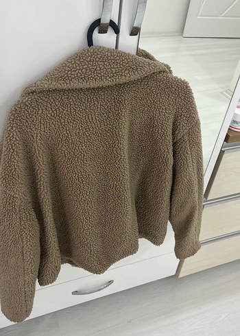 Quzu Kahverengi Peluş Cep Detaylı Midi Kadın Ceket