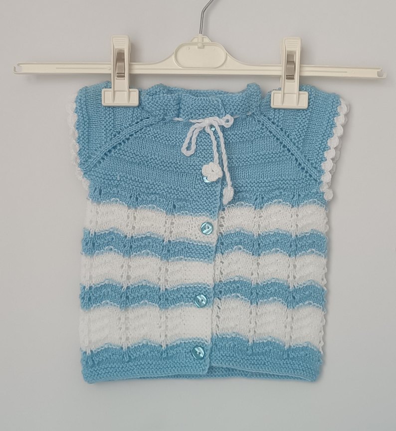 Erkek Çocuk El örgüsü Yelek. - Görsel 2