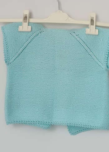 Bebe Mavi El örgüsü Yelek - Görsel 3