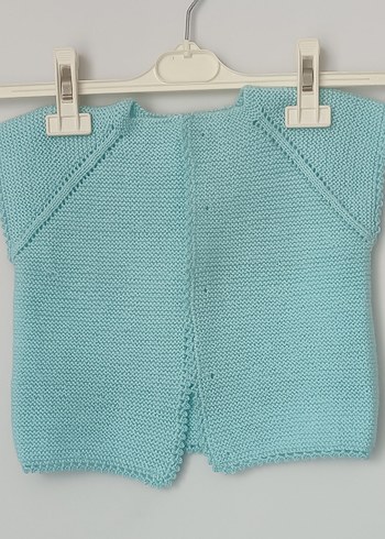 Bebe Mavi El örgüsü Yelek - Görsel 2