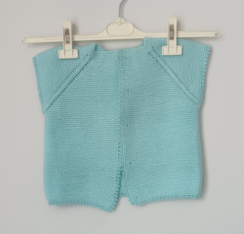 Bebe Mavi El örgüsü Yelek - Görsel 2
