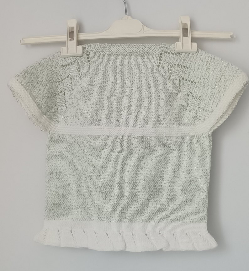 Yeşil Simli El Örgüsü Kolsuz Hırka - Görsel 3