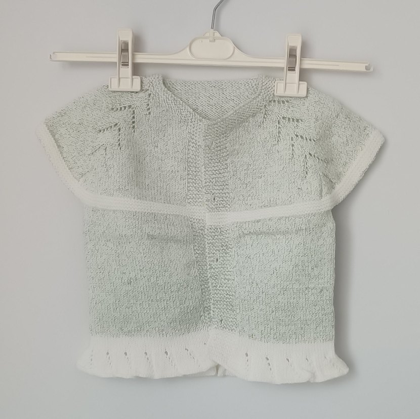 Yeşil Simli El Örgüsü Kolsuz Hırka - Görsel 2