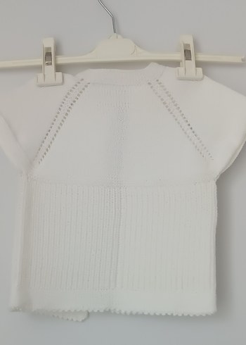 Kız Çocuk Beyaz El Örgüsü Kısa Kolu Hırka - Görsel 4