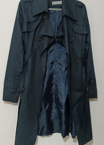 Lacivert Kadın Trençkot - Görsel 3
