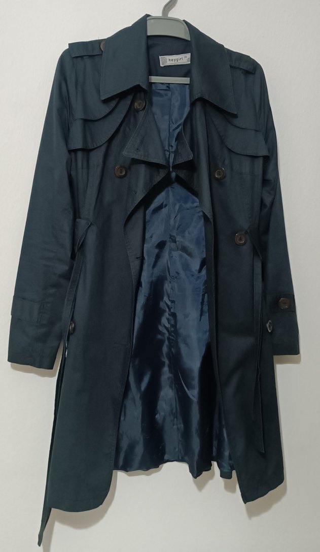 Lacivert Kadın Trençkot - Görsel 3