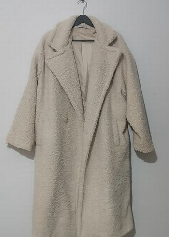 Krem Peluş Kadın Kaban - Görsel 3