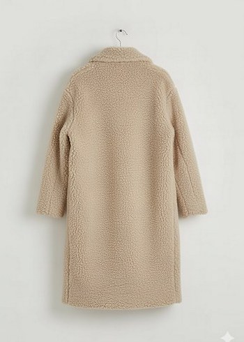 Krem Peluş Kadın Kaban - Görsel 4