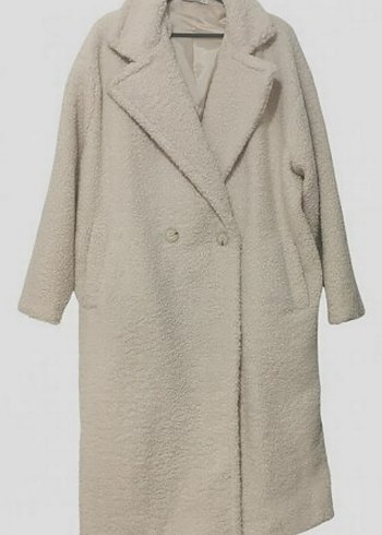 Krem Peluş Kadın Kaban - Görsel 2