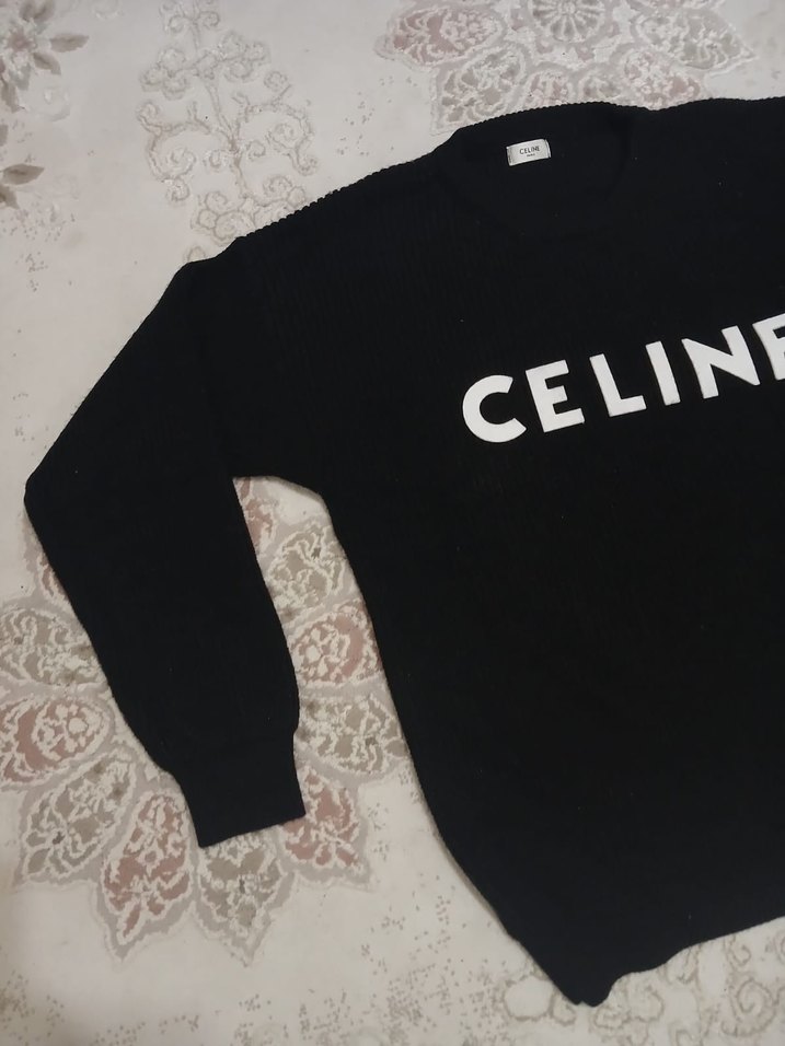 Celine Ssiyah Triko Kazak - Görsel 4