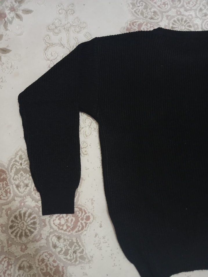 Celine Ssiyah Triko Kazak - Görsel 5