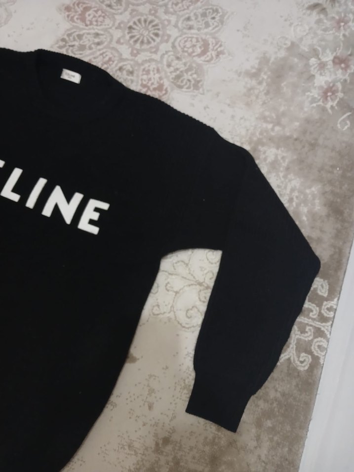 Celine Ssiyah Triko Kazak - Görsel 3