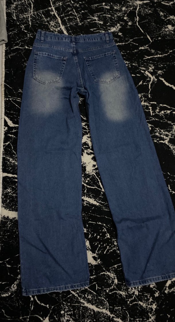 Lacivert Bol Kesim Midi Kadın Kot Pantolon - Görsel 2