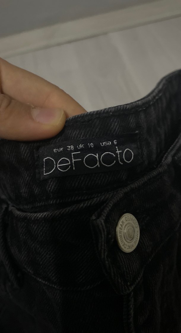 Siyah Mini Denim Şort - Görsel 2