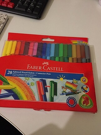 Faber castell keçeli kalem 20 li hiç kullanılmadı