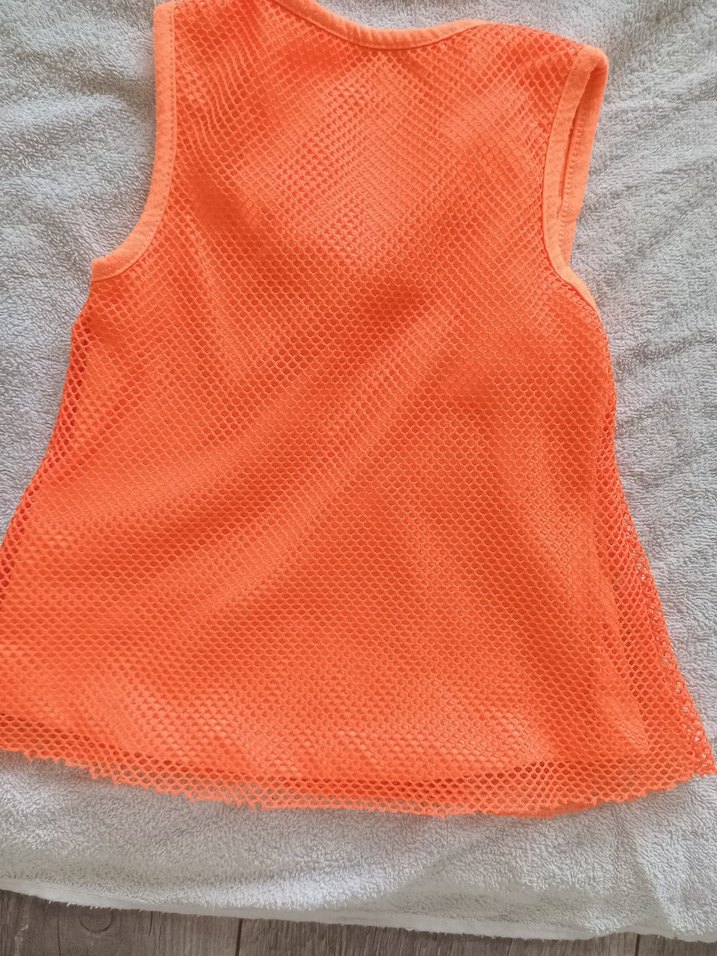 Turuncu Kız Çocuk Fırfırlı Kolsuz Yelek - Görsel 2