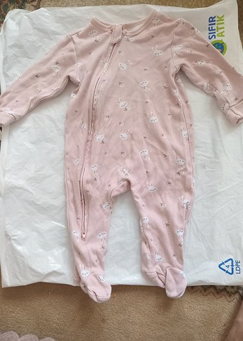 Fermuarlı Pembe Bebek Tulumu - Görsel 2