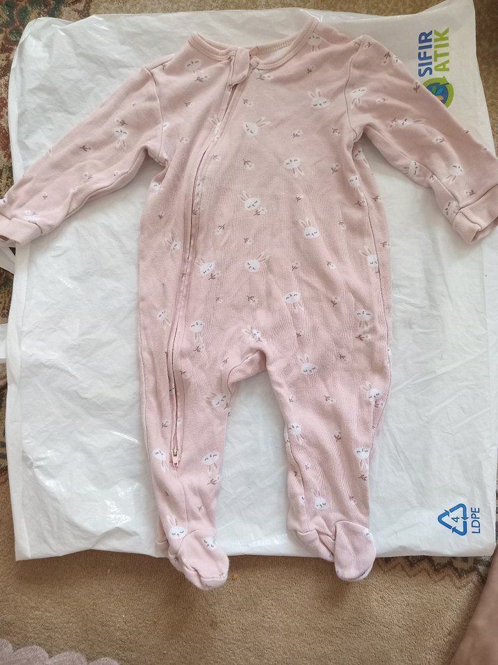 Fermuarlı Pembe Bebek Tulumu - Görsel 2