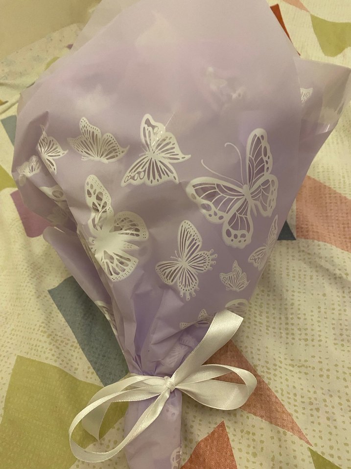 Mor Şeffaf Kelebek Desenli Broş - Görsel 2
