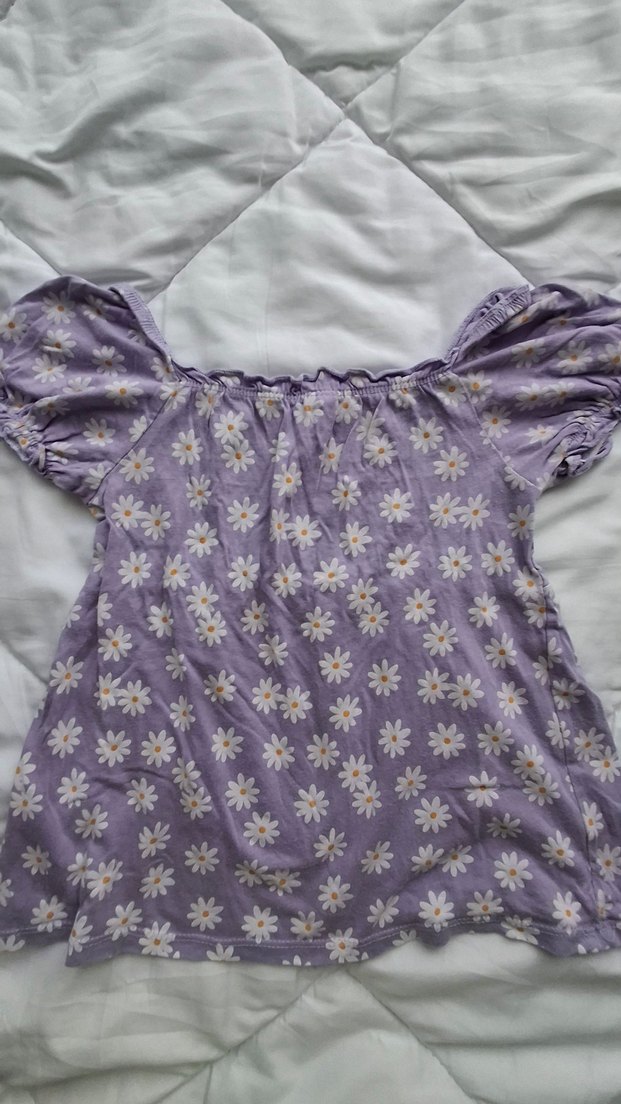 Bohem Çiçek Desenli Omuzları Açık Kız Bluzu - Görsel 2