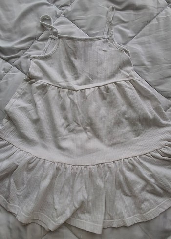 Nakışlı Kız Çocuk Beyaz Elbise - Görsel 5