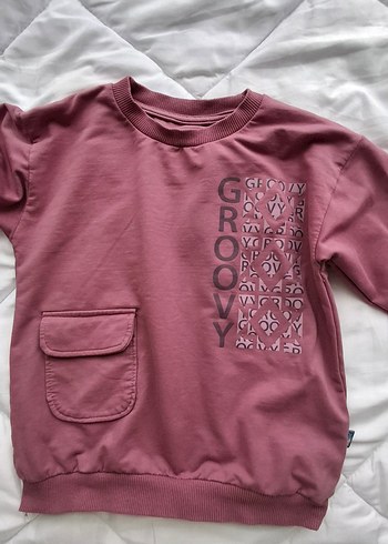 Bordo Baskılı Kız Sweatshirt ve Eşofman Takımı - Görsel 4