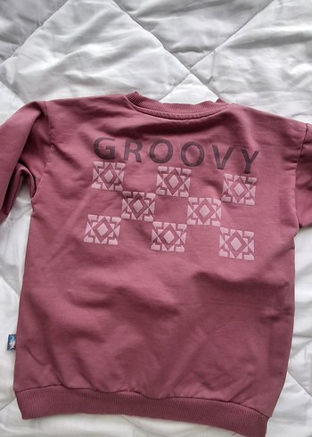 Bordo Baskılı Kız Sweatshirt ve Eşofman Takımı - Görsel 5