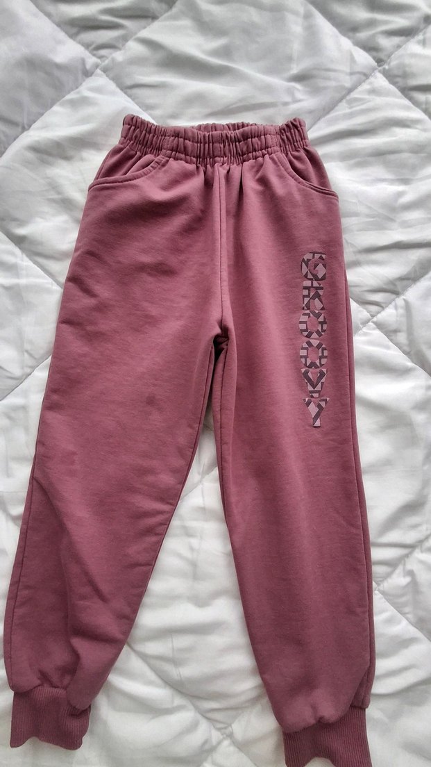 Bordo Baskılı Kız Sweatshirt ve Eşofman Takımı - Görsel 2