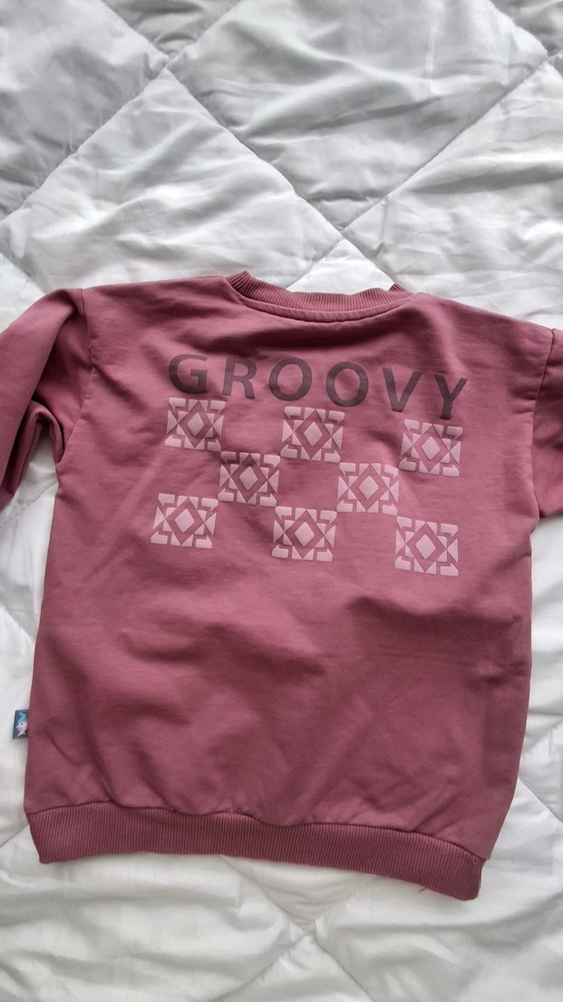 Bordo Baskılı Kız Sweatshirt ve Eşofman Takımı - Görsel 5