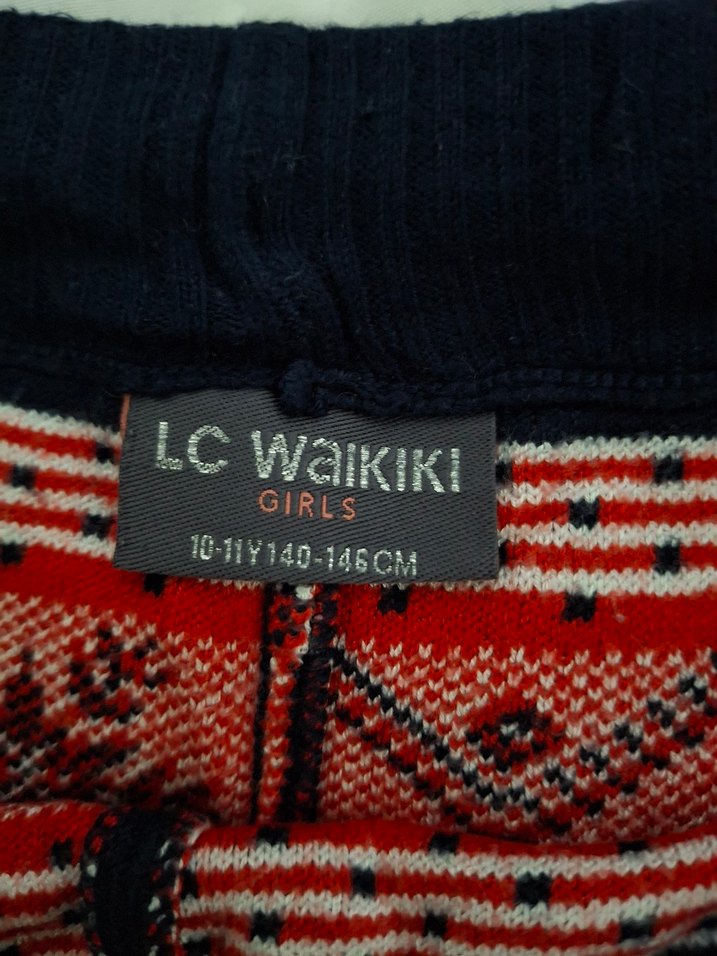 Kız Çocuk Desenli Kışlık Triko Tayt - Görsel 2