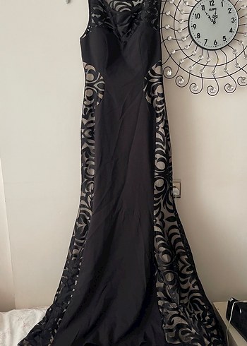 Siyah Straplez Uzun Gotik Abiye Elbise