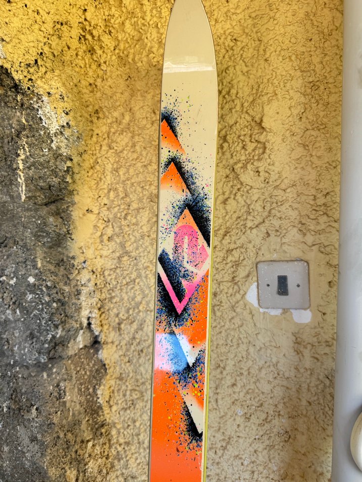 Çok Renkli Kayak - Velcro Bağlamalı Ahşap-klasik kayak - Görsel 2