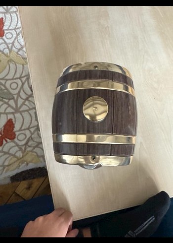 Parlak Kahverengi Varil şaraplık - Görsel 5