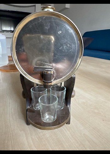 Parlak Kahverengi Varil şaraplık - Görsel 2