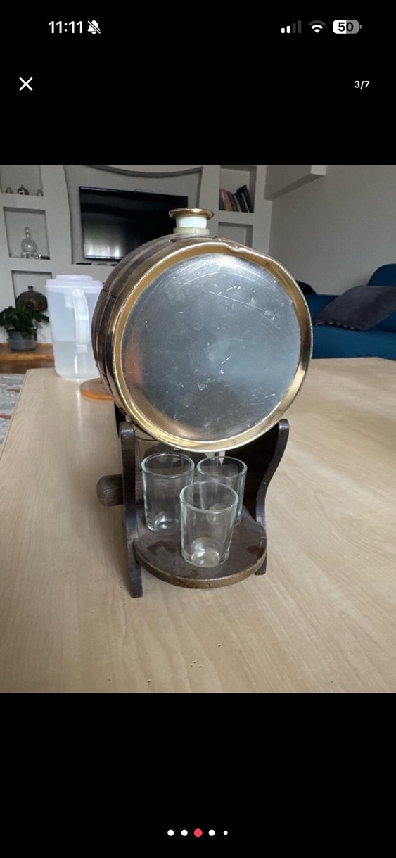 Parlak Kahverengi Varil şaraplık - Görsel 3