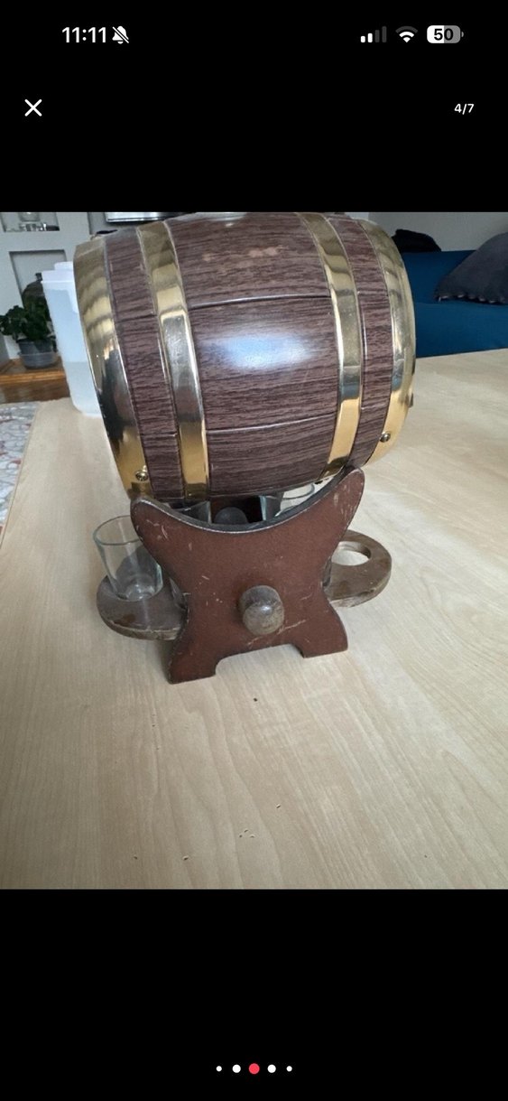 Parlak Kahverengi Varil şaraplık - Görsel 4