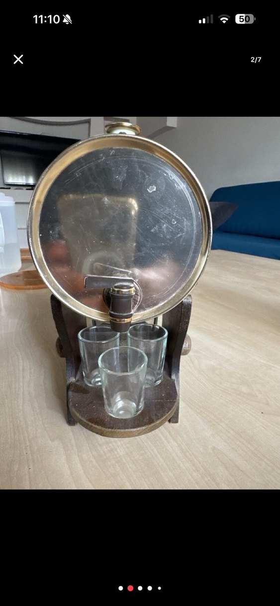 Parlak Kahverengi Varil şaraplık - Görsel 2