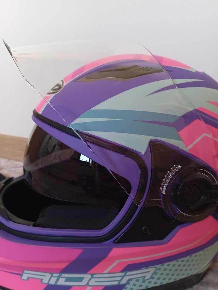 bayan Renkli Baskılı Pembe  Kask - Görsel 5