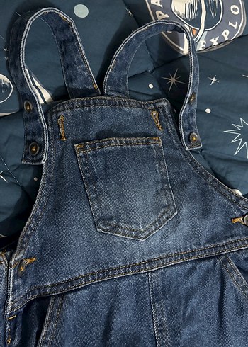 LC Waikiki Erkek Çocuk Koyu Mavi Denim Askılı Tulum