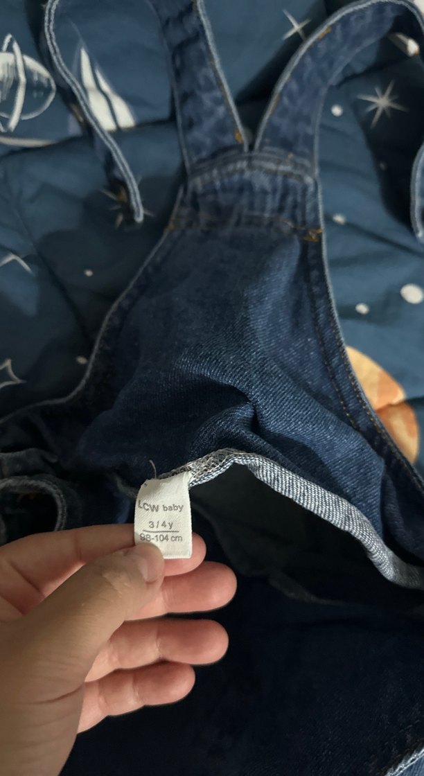 Erkek Çocuk Koyu Mavi Denim Askılı Tulum - Görsel 3