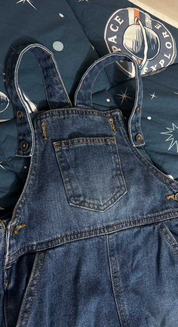 Erkek Çocuk Koyu Mavi Denim Askılı Tulum - Görsel 2