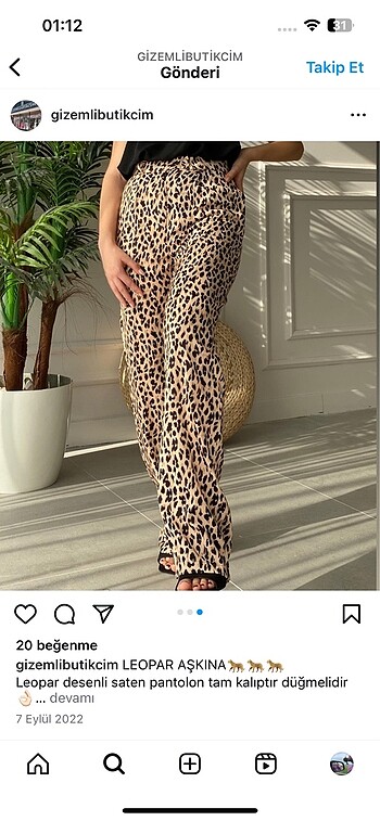 m Beden Leopar pantolon